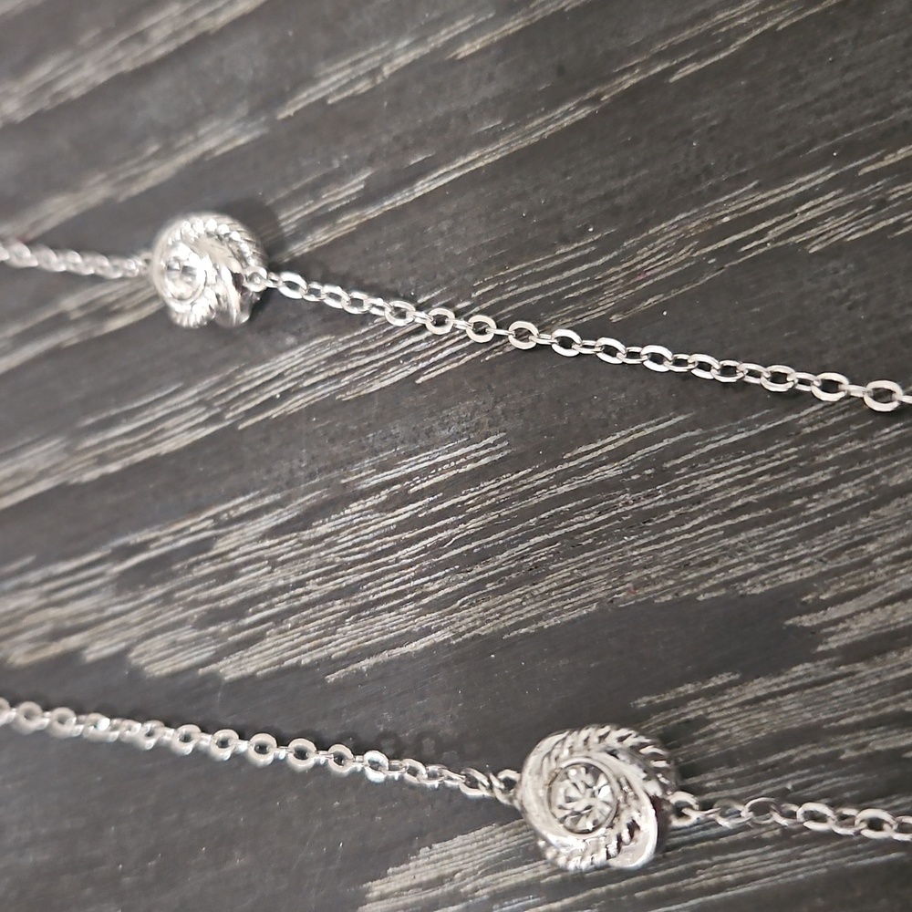 Kate Spade Long Silver Necklace with Crystal Accents - Picture 4 of 6